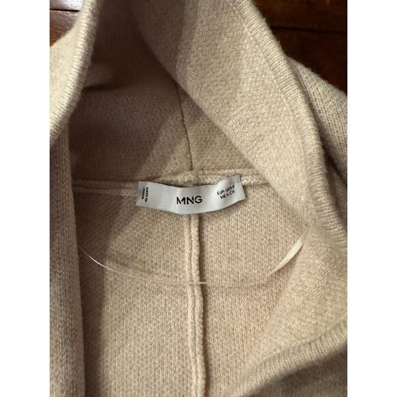 NWOT MANGO Ringo Cozy Gorpcore Oversized Knitted Open Front Coat Beige Sz Small - Picture 10 of 10